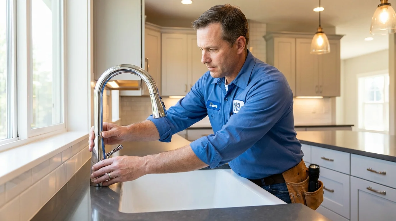 Kitchen faucet installation by Johns Plumbing LLC in Brandenburg