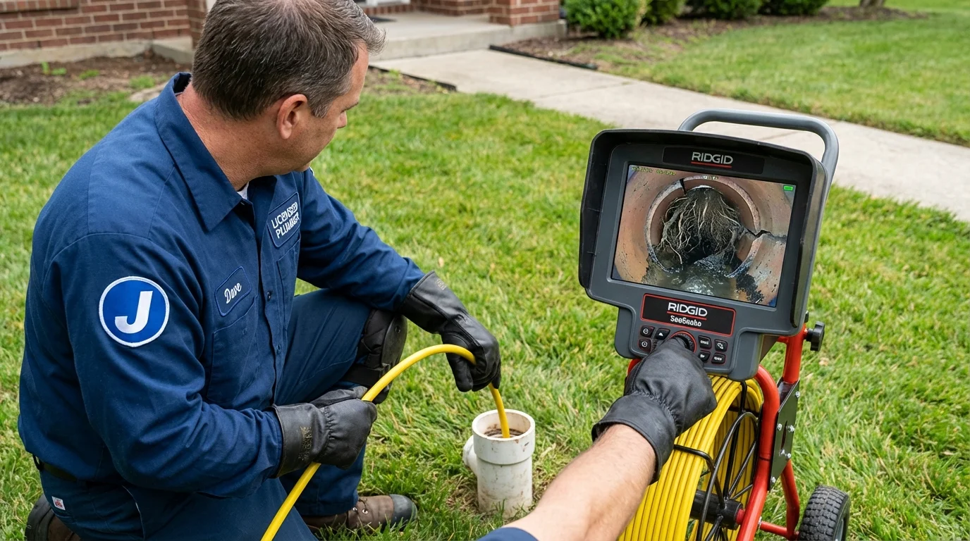 Sewer camera inspection being performed by Johns Plumbing LLC in Brandenburg