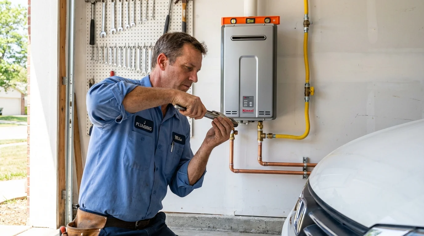 Tankless water heater installation by a Johns Plumbing LLC plumber in Brandenburg